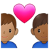 Couple With Heart: Man, Man, Medium Skin Tone, Medium-dark Skin Tone Emoji Copy Paste ― 👨🏽‍❤️‍👨🏾 - samsung