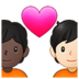 Couple With Heart: Person, Person, Dark Skin Tone, Light Skin Tone Emoji Copy Paste ― 🧑🏿‍❤️‍🧑🏻 - samsung