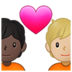 Couple With Heart: Person, Person, Dark Skin Tone, Medium-light Skin Tone Emoji Copy Paste ― 🧑🏿‍❤️‍🧑🏼 - samsung