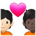 Couple With Heart: Person, Person, Light Skin Tone, Dark Skin Tone Emoji Copy Paste ― 🧑🏻‍❤️‍🧑🏿 - samsung