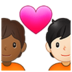 Couple With Heart: Person, Person, Medium-dark Skin Tone, Light Skin Tone Emoji Copy Paste ― 🧑🏾‍❤️‍🧑🏻 - samsung
