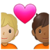 Couple With Heart: Person, Person, Medium-light Skin Tone, Medium-dark Skin Tone Emoji Copy Paste ― 🧑🏼‍❤️‍🧑🏾 - samsung