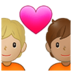 Couple With Heart: Person, Person, Medium-light Skin Tone, Medium Skin Tone Emoji Copy Paste ― 🧑🏼‍❤️‍🧑🏽 - samsung