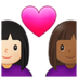 Couple With Heart: Woman, Woman, Light Skin Tone, Medium-dark Skin Tone Emoji Copy Paste ― 👩🏻‍❤️‍👩🏾 - samsung