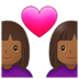 Couple With Heart: Woman, Woman, Medium-dark Skin Tone Emoji Copy Paste ― 👩🏾‍❤️‍👩🏾 - samsung