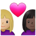 Couple With Heart: Woman, Woman, Medium-light Skin Tone, Dark Skin Tone Emoji Copy Paste ― 👩🏼‍❤️‍👩🏿 - samsung