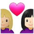 Couple With Heart: Woman, Woman, Medium-light Skin Tone, Light Skin Tone Emoji Copy Paste ― 👩🏼‍❤️‍👩🏻 - samsung