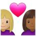 Couple With Heart: Woman, Woman, Medium-light Skin Tone, Medium-dark Skin Tone Emoji Copy Paste ― 👩🏼‍❤️‍👩🏾 - samsung