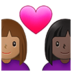 Couple With Heart: Woman, Woman, Medium Skin Tone, Dark Skin Tone Emoji Copy Paste ― 👩🏽‍❤️‍👩🏿 - samsung