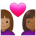 Couple With Heart: Woman, Woman, Medium Skin Tone, Medium-dark Skin Tone Emoji Copy Paste ― 👩🏽‍❤️‍👩🏾 - samsung