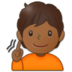 Deaf Person: Medium-dark Skin Tone Emoji Copy Paste ― 🧏🏾 - samsung
