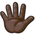 Hand With Fingers Splayed: Dark Skin Tone Emoji Copy Paste ― 🖐🏿 - samsung