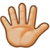 Hand With Fingers Splayed: Medium-light Skin Tone Emoji Copy Paste ― 🖐🏼 - samsung