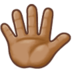 Hand With Fingers Splayed: Medium Skin Tone Emoji Copy Paste ― 🖐🏽 - samsung