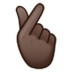 Hand With Index Finger And Thumb Crossed: Dark Skin Tone Emoji Copy Paste ― 🫰🏿 - samsung