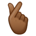 Hand With Index Finger And Thumb Crossed: Medium-dark Skin Tone Emoji Copy Paste ― 🫰🏾 - samsung