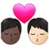 Kiss: Man, Man, Dark Skin Tone, Light Skin Tone Emoji Copy Paste ― 👨🏿‍❤️‍💋‍👨🏻 - samsung