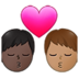 Kiss: Man, Man, Dark Skin Tone, Medium Skin Tone Emoji Copy Paste ― 👨🏿‍❤️‍💋‍👨🏽 - samsung