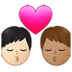 Kiss: Man, Man, Light Skin Tone, Medium Skin Tone Emoji Copy Paste ― 👨🏻‍❤️‍💋‍👨🏽 - samsung