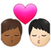 Kiss: Man, Man, Medium-dark Skin Tone, Light Skin Tone Emoji Copy Paste ― 👨🏾‍❤️‍💋‍👨🏻 - samsung