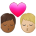 Kiss: Man, Man, Medium-dark Skin Tone, Medium-light Skin Tone Emoji Copy Paste ― 👨🏾‍❤️‍💋‍👨🏼 - samsung