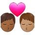 Kiss: Man, Man, Medium-dark Skin Tone, Medium Skin Tone Emoji Copy Paste ― 👨🏾‍❤️‍💋‍👨🏽 - samsung