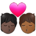 Kiss: Person, Person, Dark Skin Tone, Medium-dark Skin Tone Emoji Copy Paste ― 🧑🏿‍❤️‍💋‍🧑🏾 - samsung