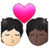 Kiss: Person, Person, Light Skin Tone, Dark Skin Tone Emoji Copy Paste ― 🧑🏻‍❤️‍💋‍🧑🏿 - samsung
