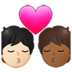 Kiss: Person, Person, Light Skin Tone, Medium-dark Skin Tone Emoji Copy Paste ― 🧑🏻‍❤️‍💋‍🧑🏾 - samsung