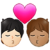 Kiss: Person, Person, Light Skin Tone, Medium Skin Tone Emoji Copy Paste ― 🧑🏻‍❤️‍💋‍🧑🏽 - samsung