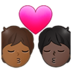 Kiss: Person, Person, Medium-dark Skin Tone, Dark Skin Tone Emoji Copy Paste ― 🧑🏾‍❤️‍💋‍🧑🏿 - samsung