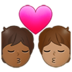 Kiss: Person, Person, Medium-dark Skin Tone, Medium Skin Tone Emoji Copy Paste ― 🧑🏾‍❤️‍💋‍🧑🏽 - samsung