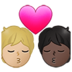 Kiss: Person, Person, Medium-light Skin Tone, Dark Skin Tone Emoji Copy Paste ― 🧑🏼‍❤️‍💋‍🧑🏿 - samsung