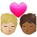 Kiss: Person, Person, Medium-light Skin Tone, Medium-dark Skin Tone Emoji Copy Paste ― 🧑🏼‍❤️‍💋‍🧑🏾 - samsung