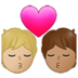 Kiss: Person, Person, Medium-light Skin Tone, Medium Skin Tone Emoji Copy Paste ― 🧑🏼‍❤️‍💋‍🧑🏽 - samsung