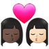 Kiss: Woman, Woman, Dark Skin Tone, Light Skin Tone Emoji Copy Paste ― 👩🏿‍❤️‍💋‍👩🏻 - samsung