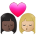 Kiss: Woman, Woman, Dark Skin Tone, Medium-light Skin Tone Emoji Copy Paste ― 👩🏿‍❤️‍💋‍👩🏼 - samsung