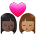 Kiss: Woman, Woman, Dark Skin Tone, Medium Skin Tone Emoji Copy Paste ― 👩🏿‍❤️‍💋‍👩🏽 - samsung