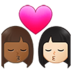 Kiss: Woman, Woman, Medium-dark Skin Tone, Light Skin Tone Emoji Copy Paste ― 👩🏾‍❤️‍💋‍👩🏻 - samsung
