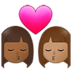 Kiss: Woman, Woman, Medium-dark Skin Tone, Medium Skin Tone Emoji Copy Paste ― 👩🏾‍❤️‍💋‍👩🏽 - samsung