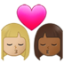 Kiss: Woman, Woman, Medium-light Skin Tone, Medium-dark Skin Tone Emoji Copy Paste ― 👩🏼‍❤️‍💋‍👩🏾 - samsung