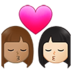 Kiss: Woman, Woman, Medium Skin Tone, Light Skin Tone Emoji Copy Paste ― 👩🏽‍❤️‍💋‍👩🏻 - samsung