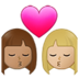 Kiss: Woman, Woman, Medium Skin Tone, Medium-light Skin Tone Emoji Copy Paste ― 👩🏽‍❤️‍💋‍👩🏼 - samsung