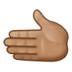 Leftwards Hand: Medium Skin Tone Emoji Copy Paste ― 🫲🏽 - samsung
