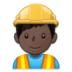 Man Construction Worker: Dark Skin Tone Emoji Copy Paste ― 👷🏿‍♂ - samsung
