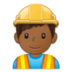 Man Construction Worker: Medium-dark Skin Tone Emoji Copy Paste ― 👷🏾‍♂ - samsung