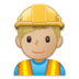 Man Construction Worker: Medium-light Skin Tone Emoji Copy Paste ― 👷🏼‍♂ - samsung