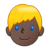 Man: Dark Skin Tone, Blond Hair Emoji Copy Paste ― 👱🏿‍♂ - samsung