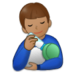 Man Feeding Baby: Medium Skin Tone Emoji Copy Paste ― 👨🏽‍🍼 - samsung