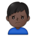 Man Frowning: Dark Skin Tone Emoji Copy Paste ― 🙍🏿‍♂ - samsung